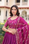KA 5053 Fendi Silk Lehenga With Blouse Dupatta Wholesale Online